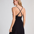 Jersey Slipdress Lace Back, Zwart