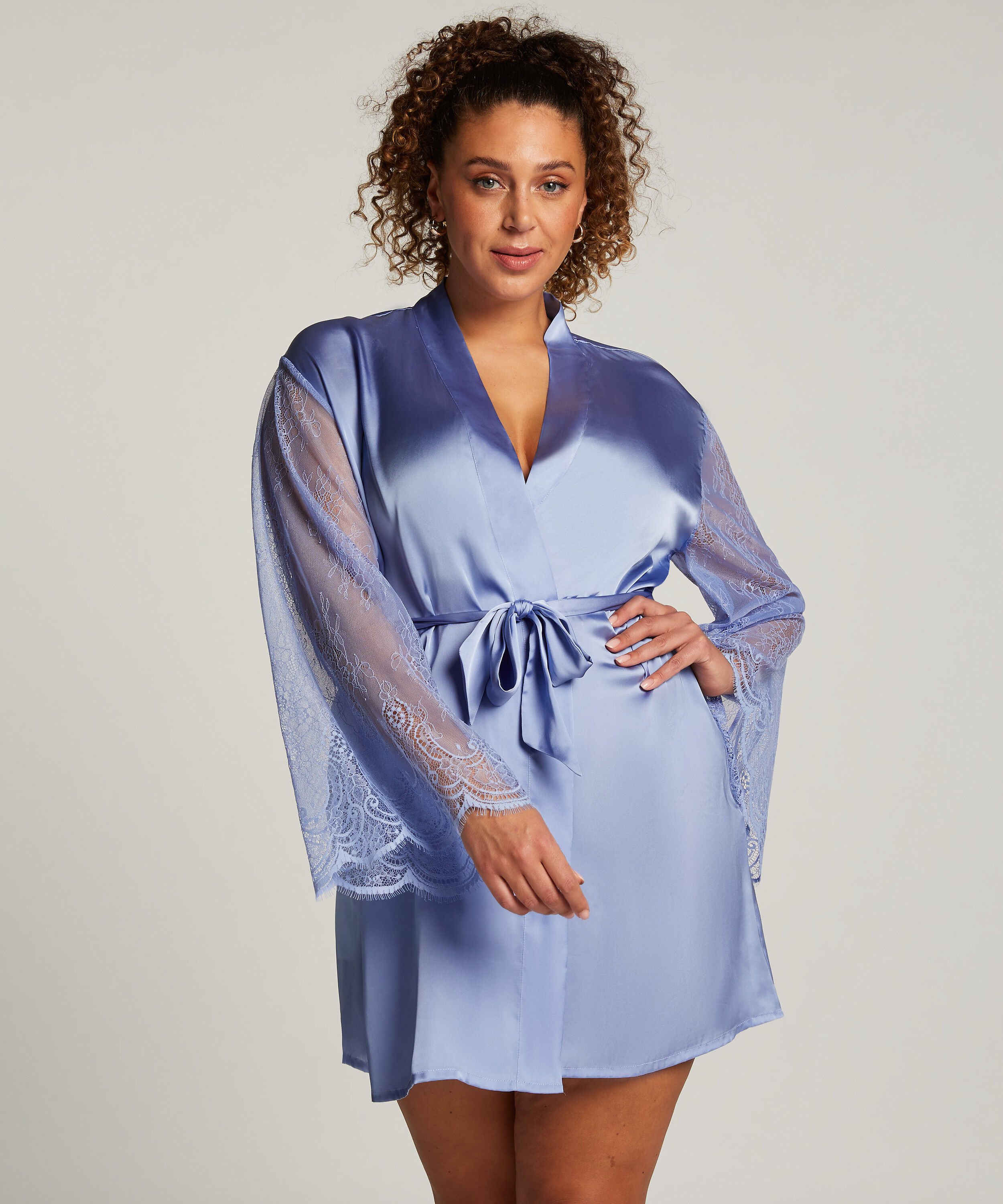 Kimono Satin, Blauw