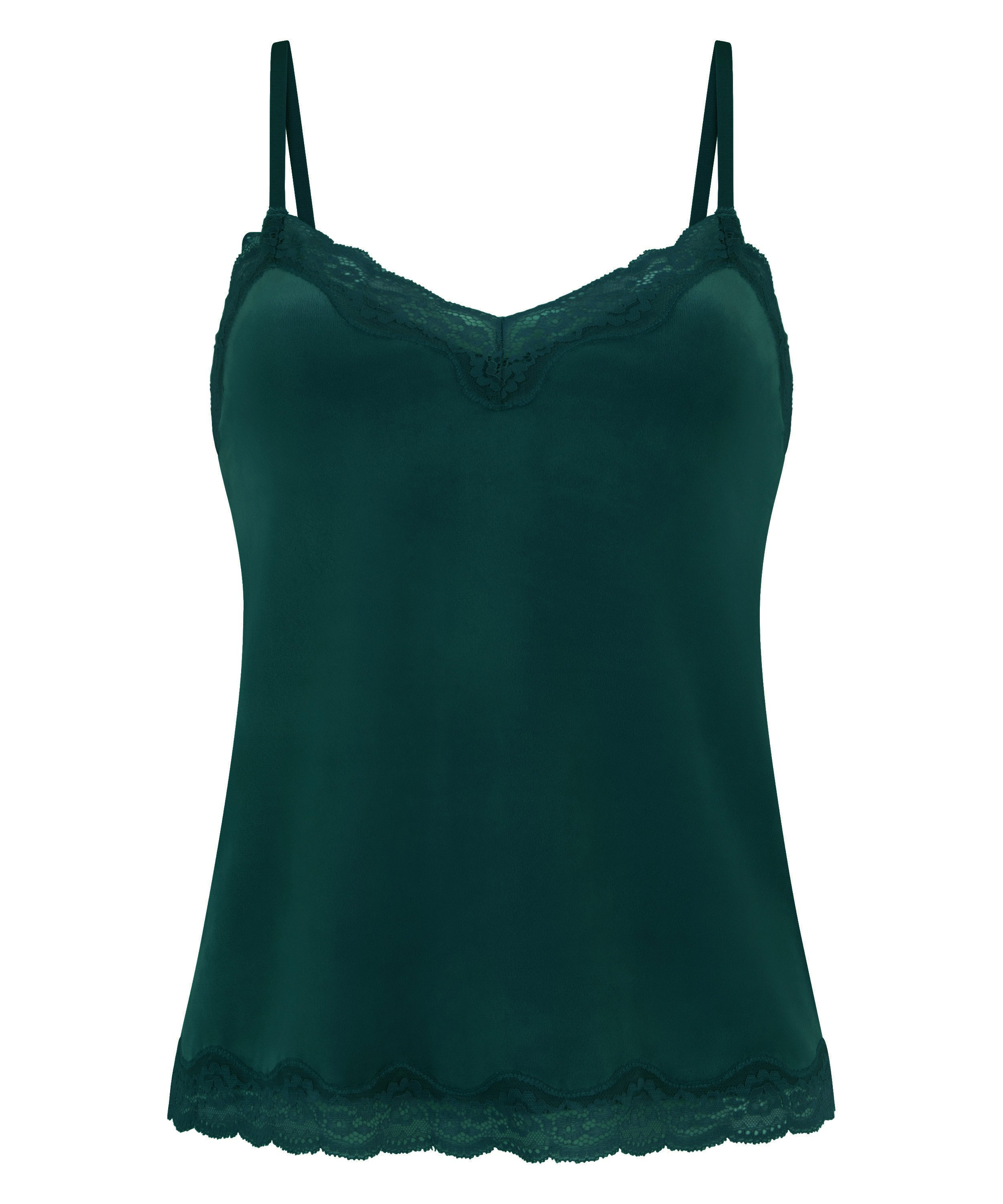 Cami top Velours Lace, Groen, main