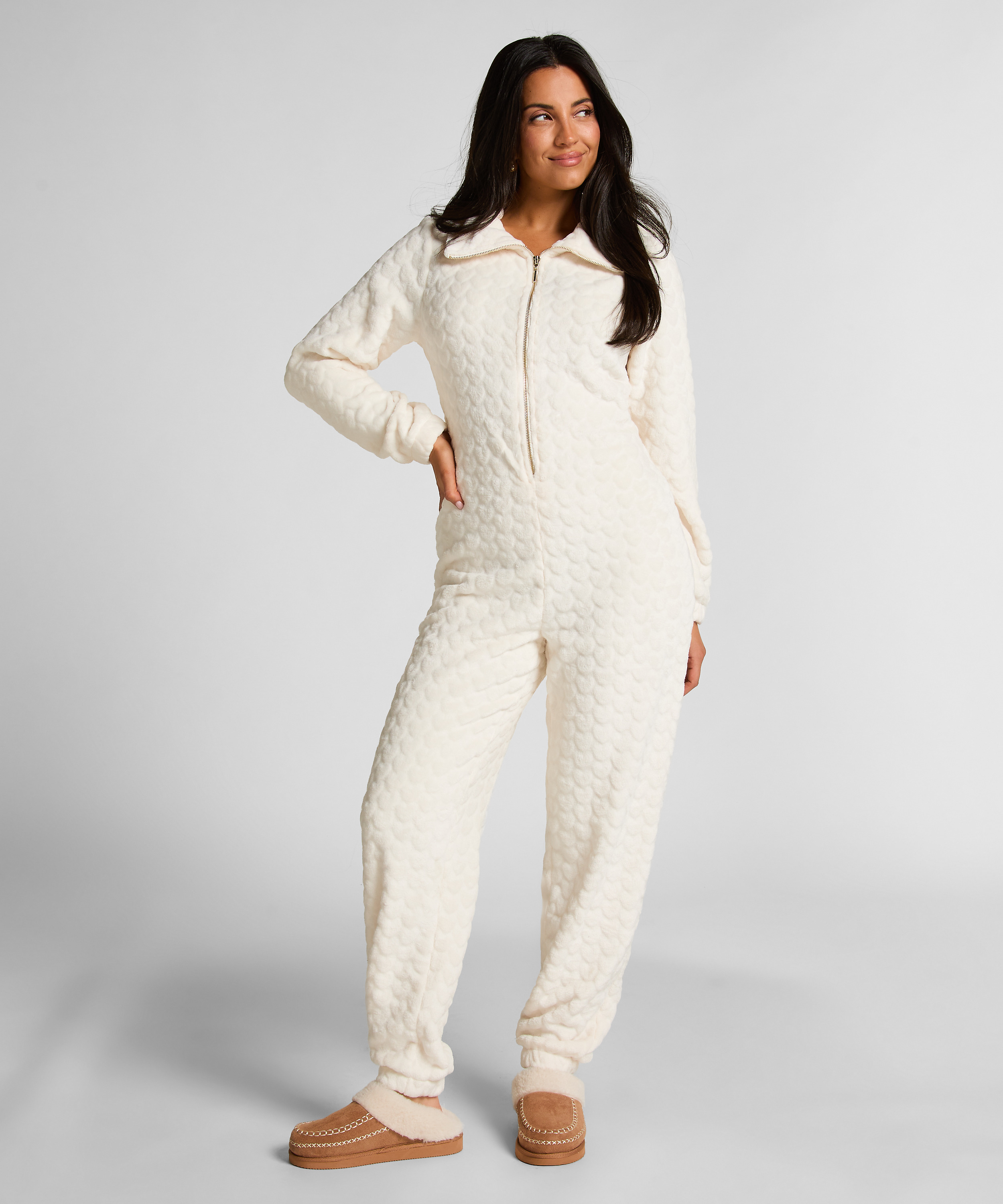 Onesie Fleece, Wit, main