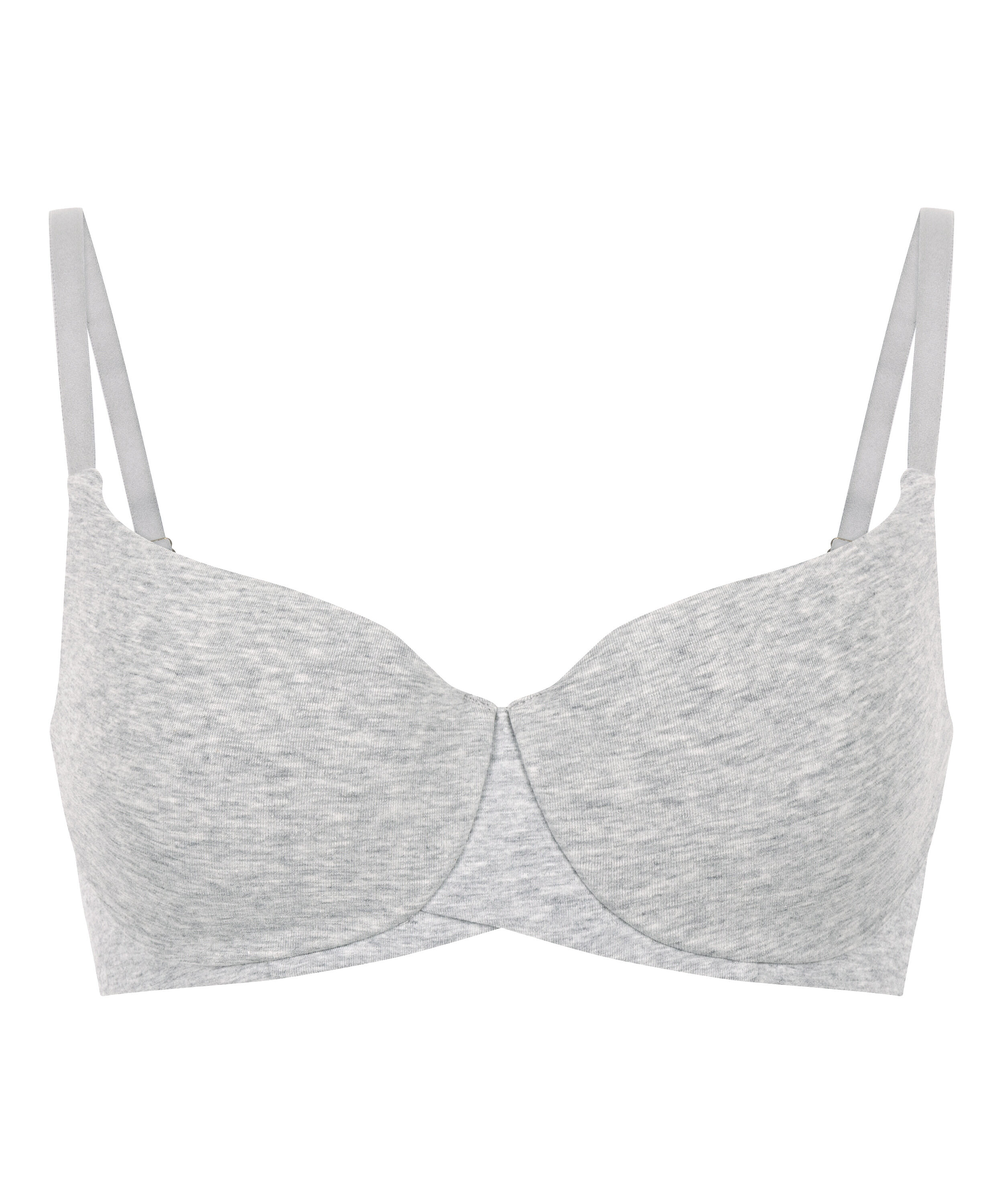 Soutien-gorge &agrave; armatures rembourr&eacute; en coton, Gris