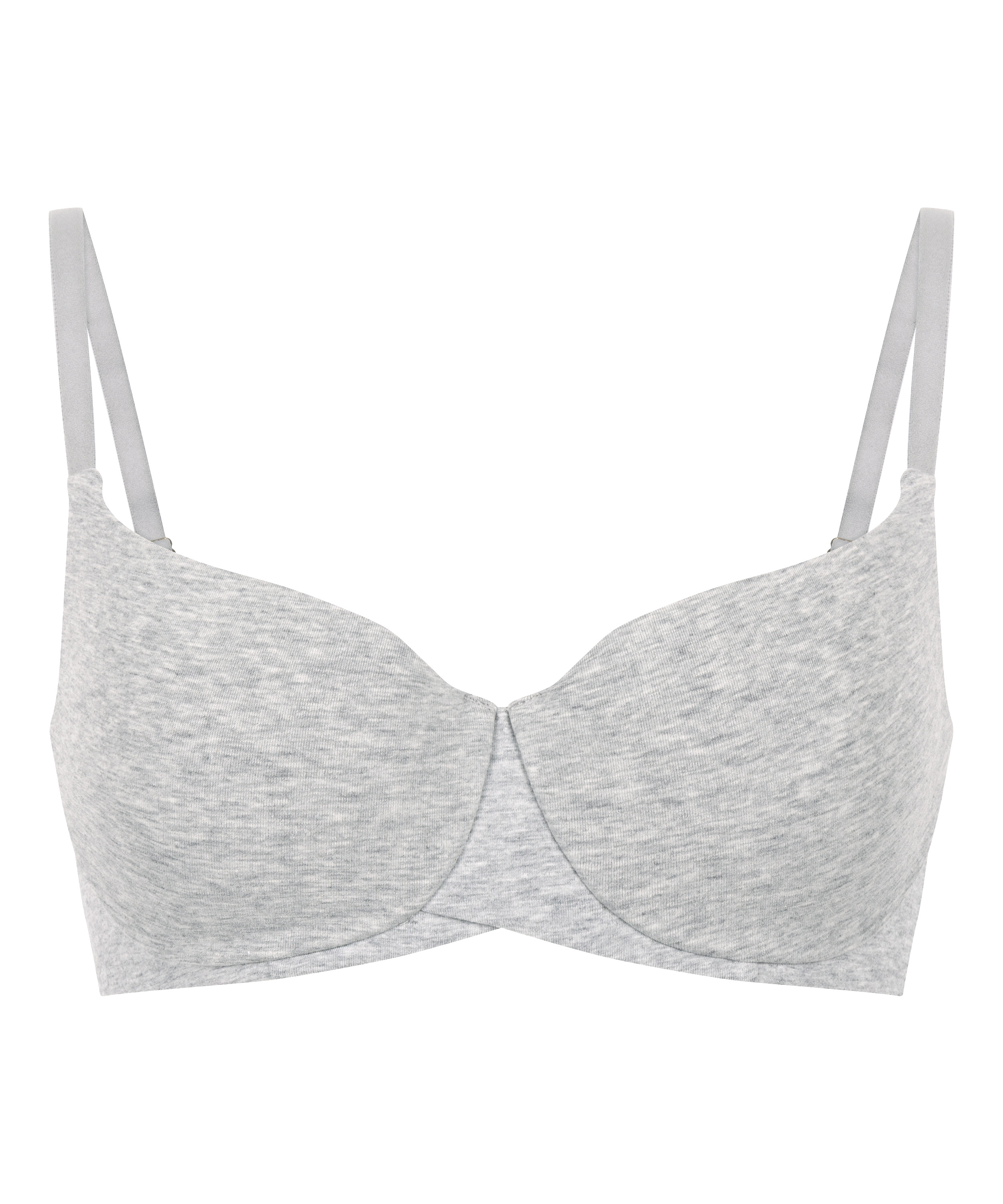 Soutien-gorge &agrave; armatures rembourr&eacute; en coton, Gris, main