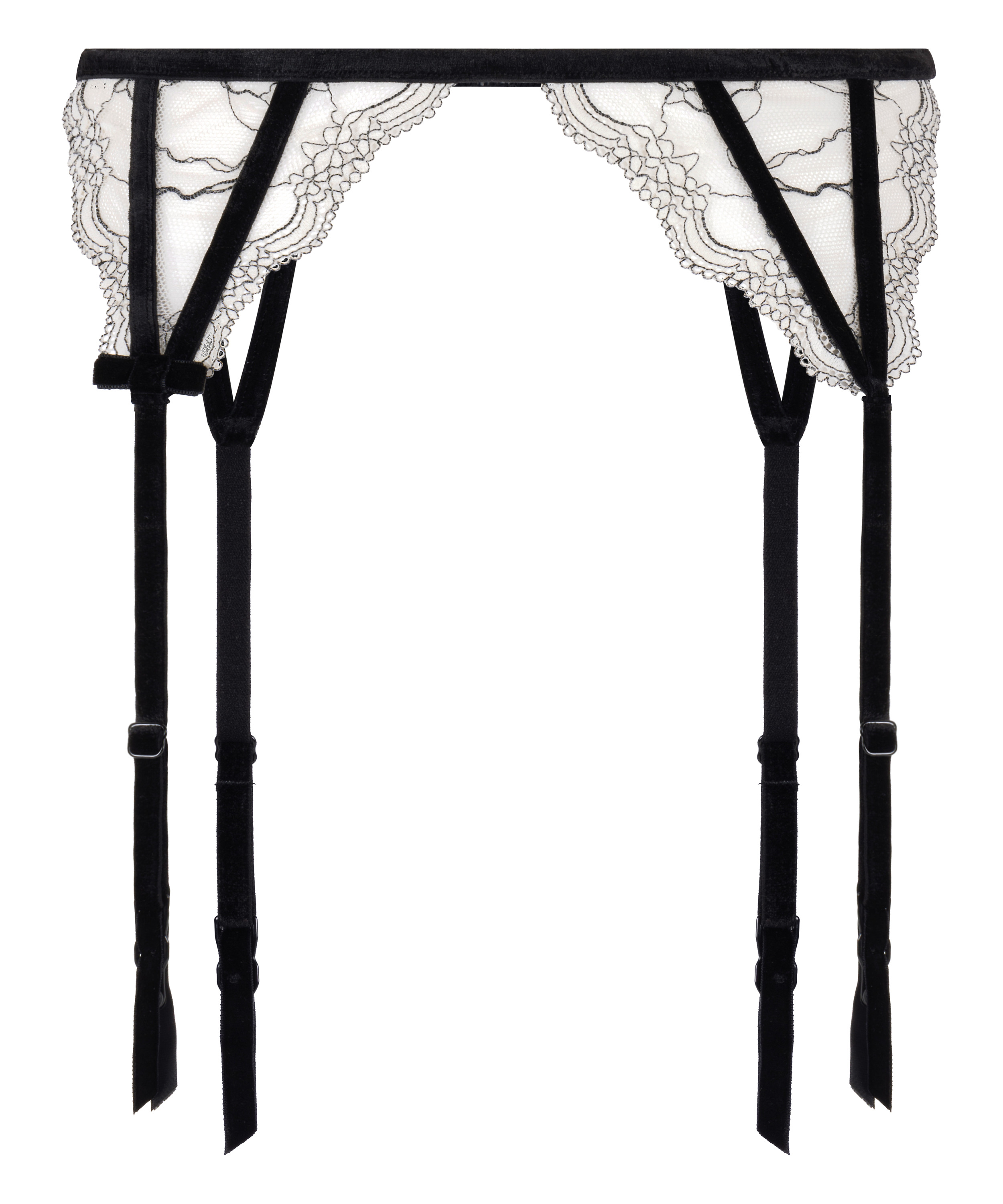 Porte-jarretelles Agnes, Blanc, main