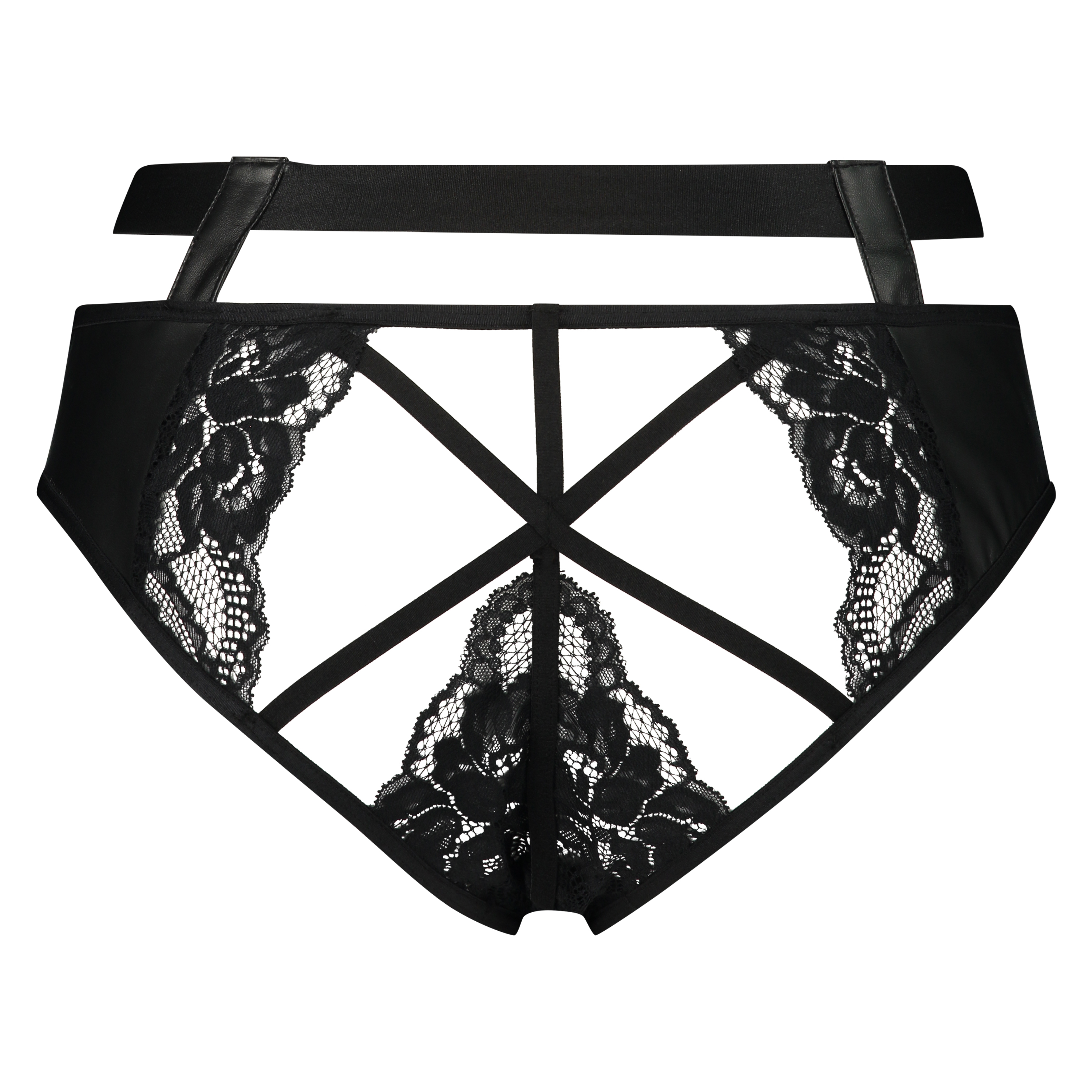 Slip brésilien ouvert Venus, Noir, main