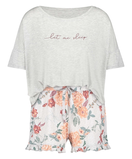 Korte pyjama set, Grijs