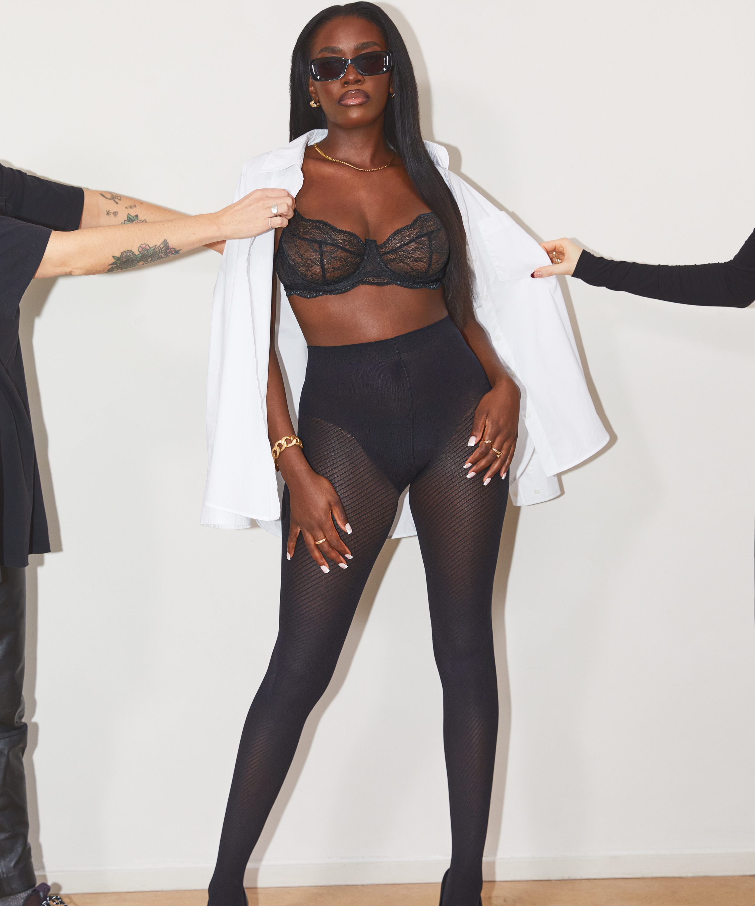 Collants 20 Denier, Noir, main