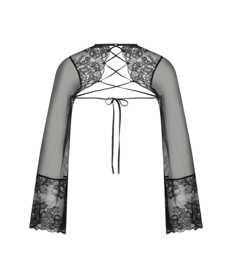 Top en dentelle dentelle Catherine, Noir