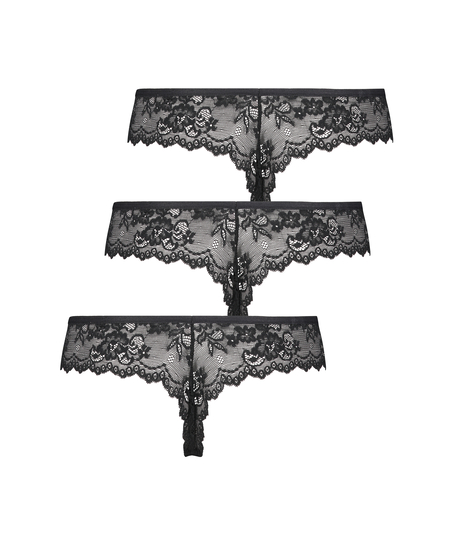 3-pack Invisible String, Zwart