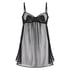 Slipdress met beugel Dot Mesh Bow, Zwart