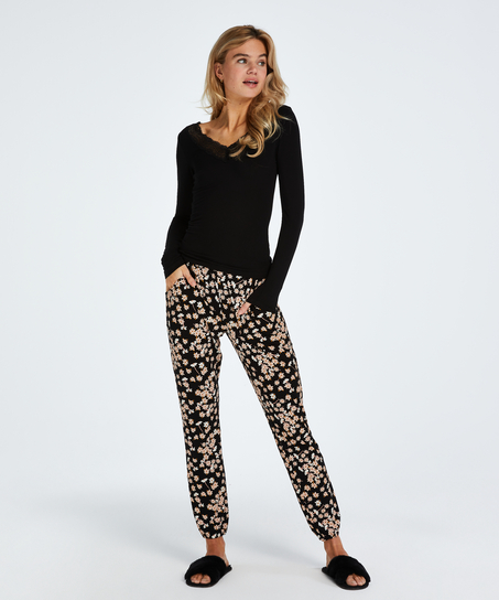 Pyjama set Daisy, Zwart