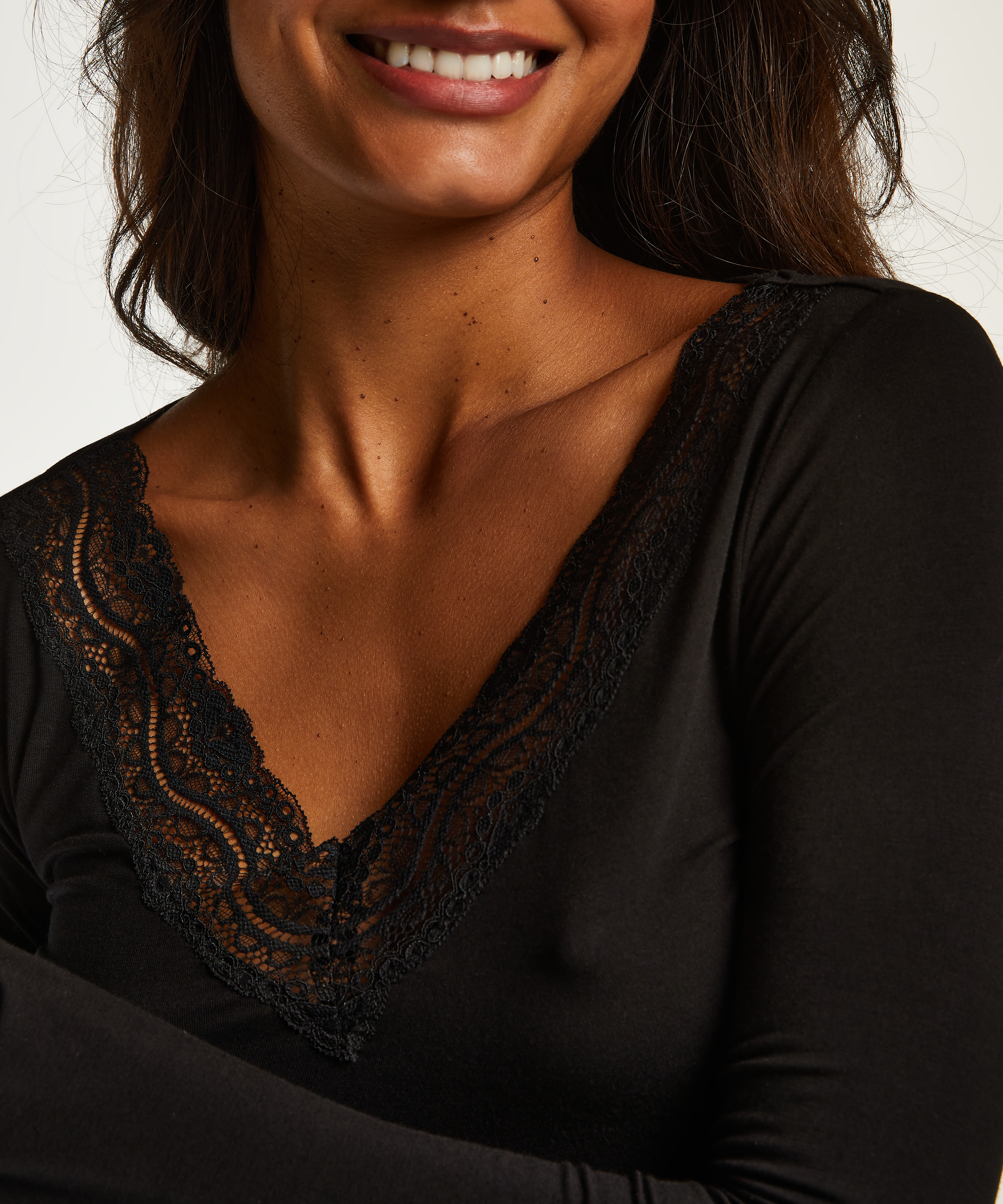 Pyjama set lange mouwen Dahlia, Zwart, main