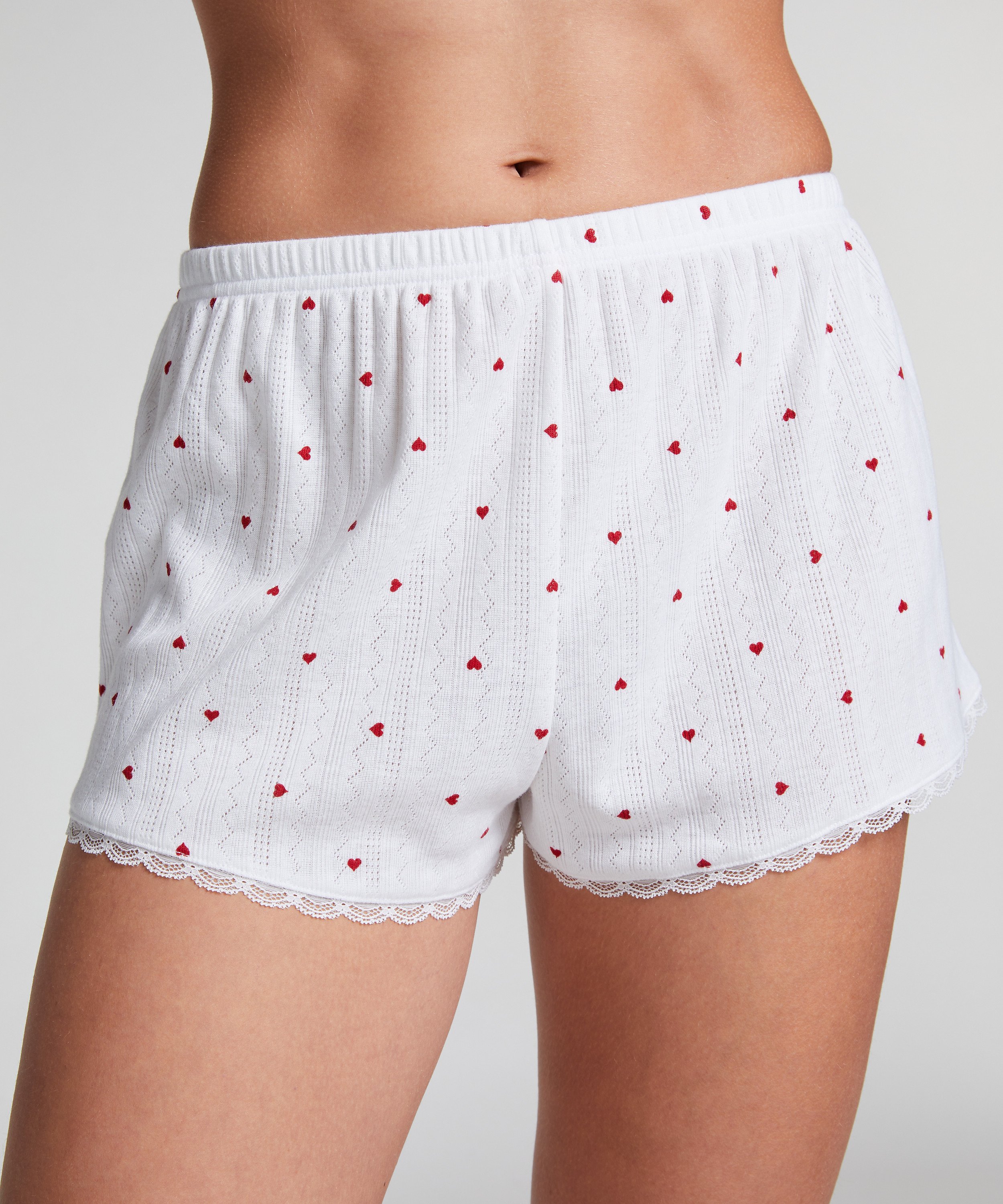 Short de pyjama Pointelle, Blanc, main
