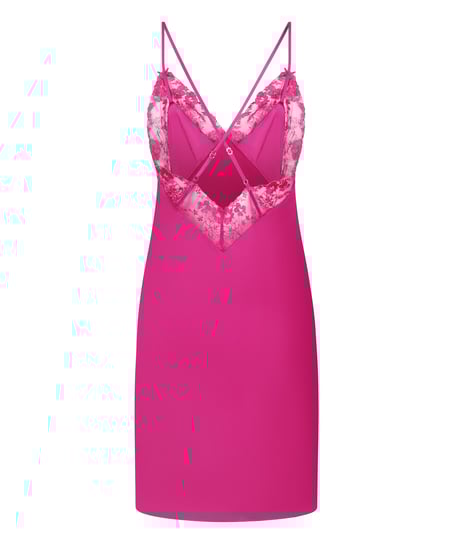 Nuisette en satin Peonie, Rose