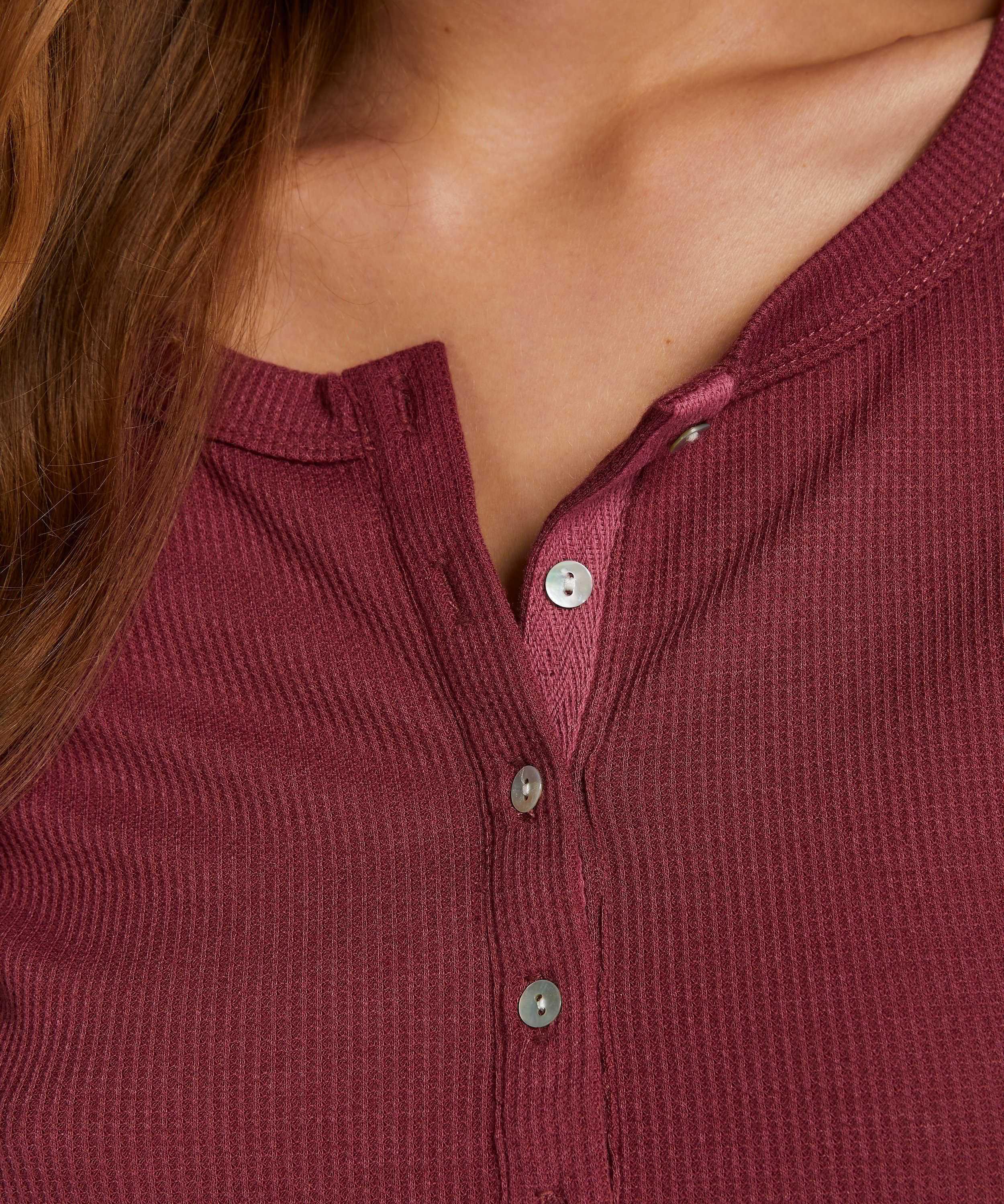 Pyjamatop lange mouwen, Rood, main