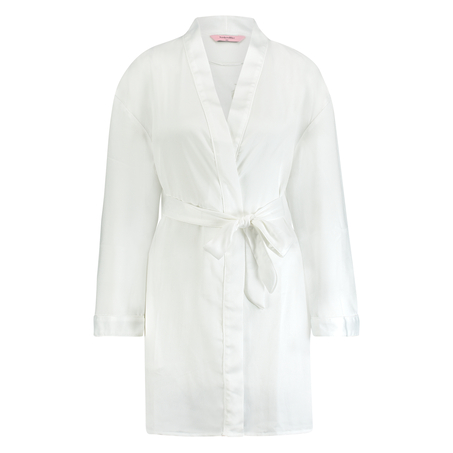 Kimono Satin Bridal, Blanc