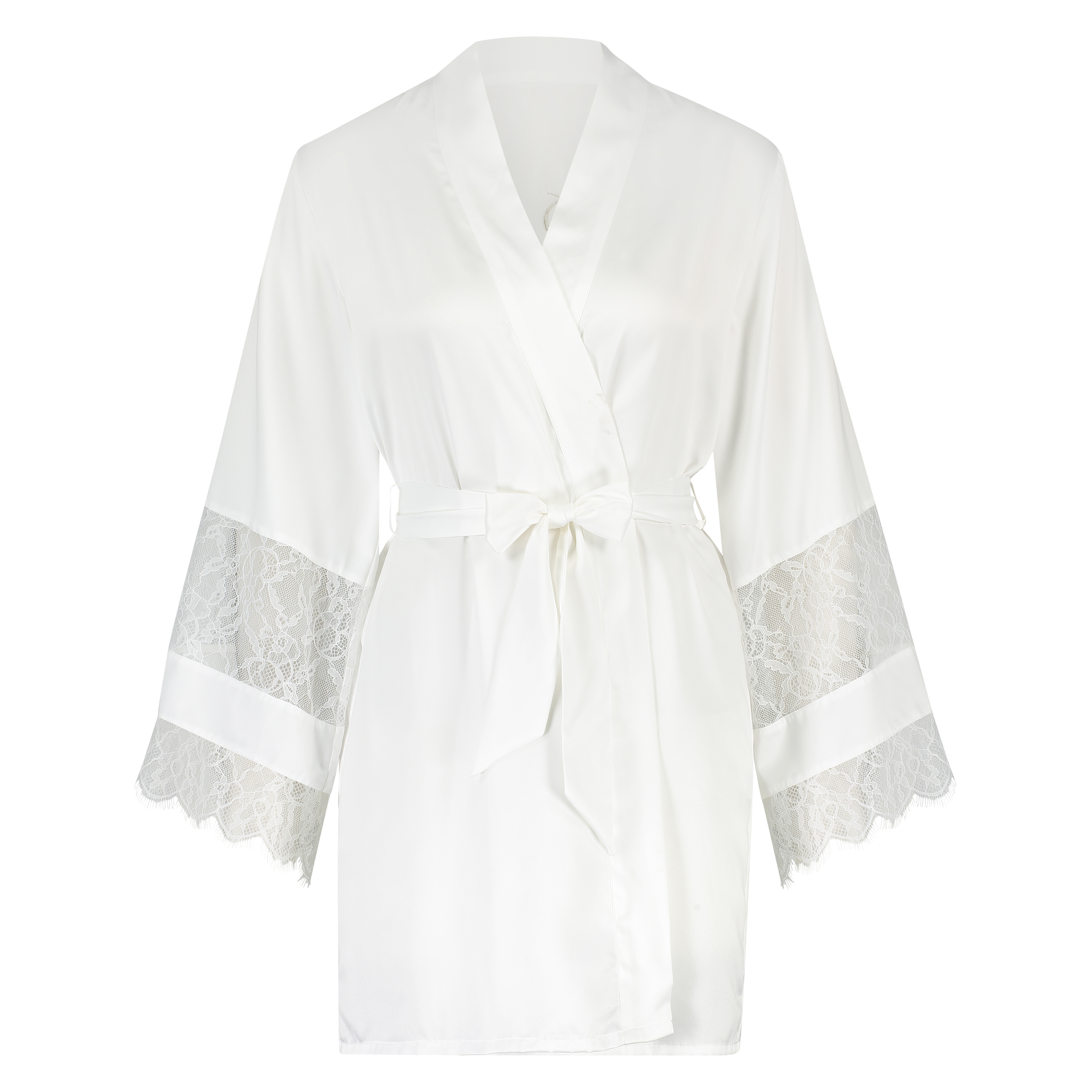 Kimono satijn Bridal, Wit, main