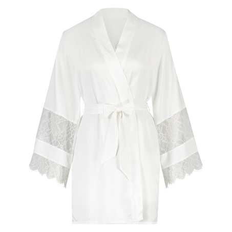 Kimono satijn Bridal, Wit