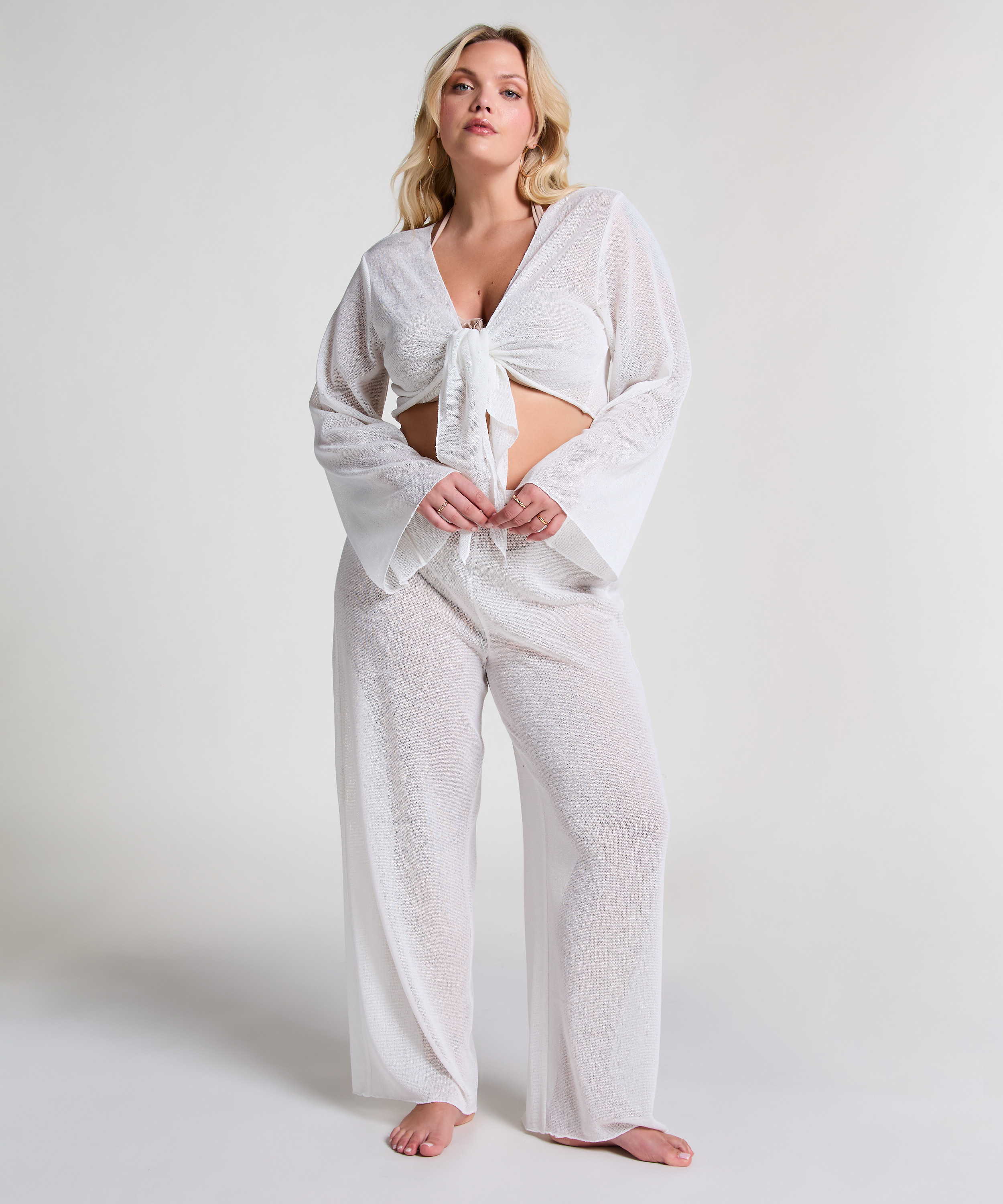 Gebreide Strandbroek, Wit, main