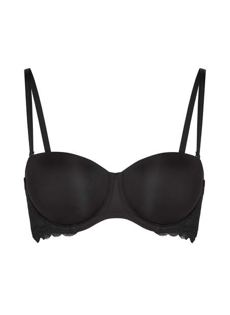 Soutien-gorge &agrave; armatures pr&eacute;form&eacute; sans bretelles Angie, Noir