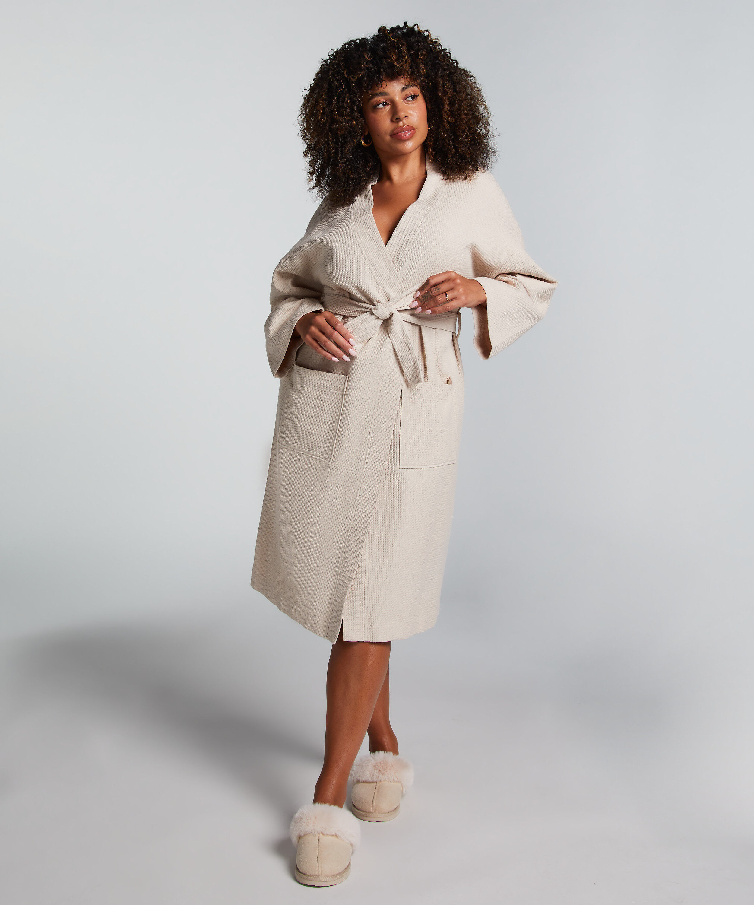 Peignoir Waffle, Beige