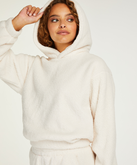 Hoodie Fleece Snuggle, Wit