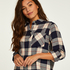 Chemise de nuit Boyfriend Check, Bleu