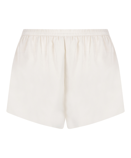 Short en satin Minimal, Blanc