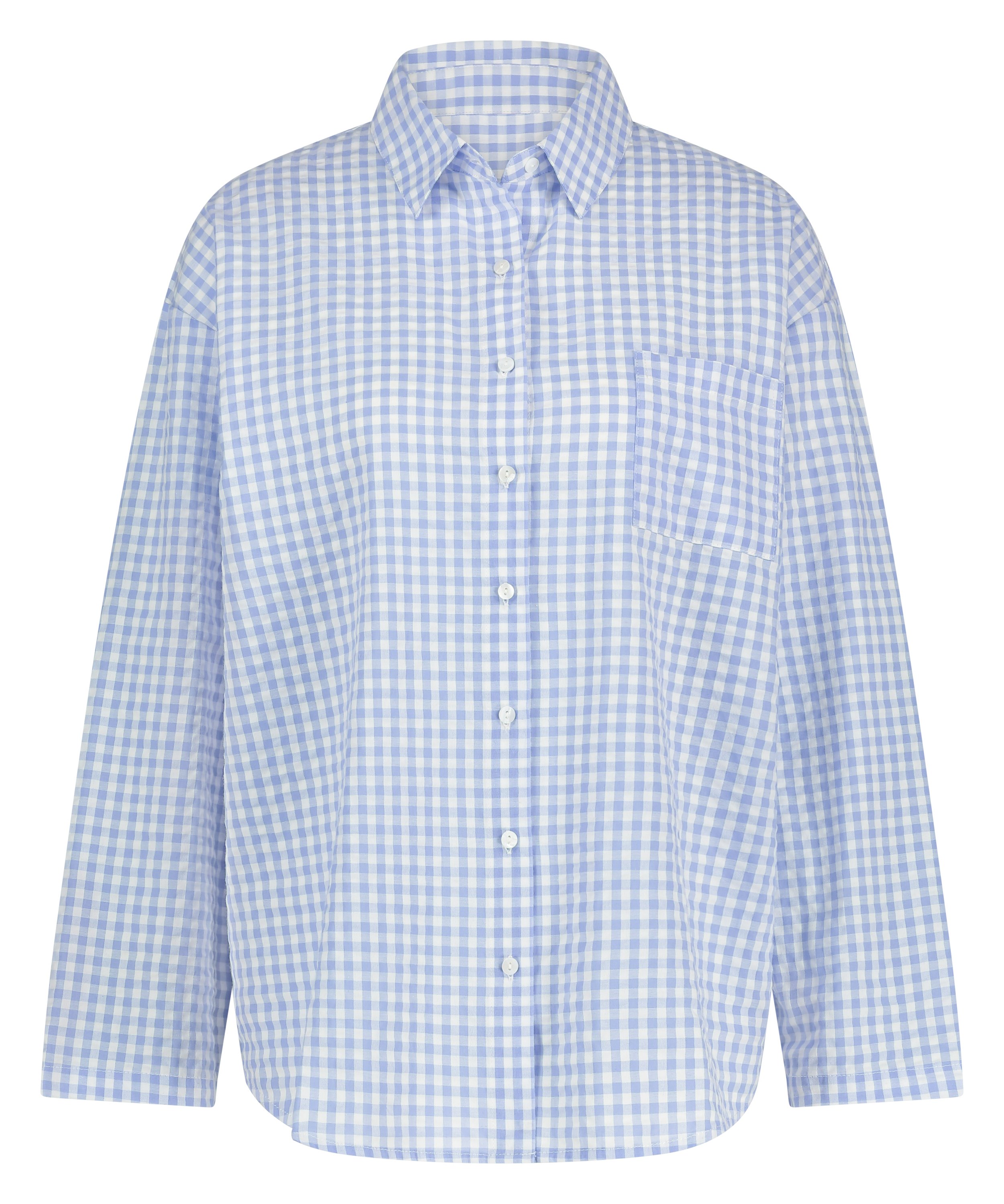 Haut de pyjama en Coton, Bleu, main