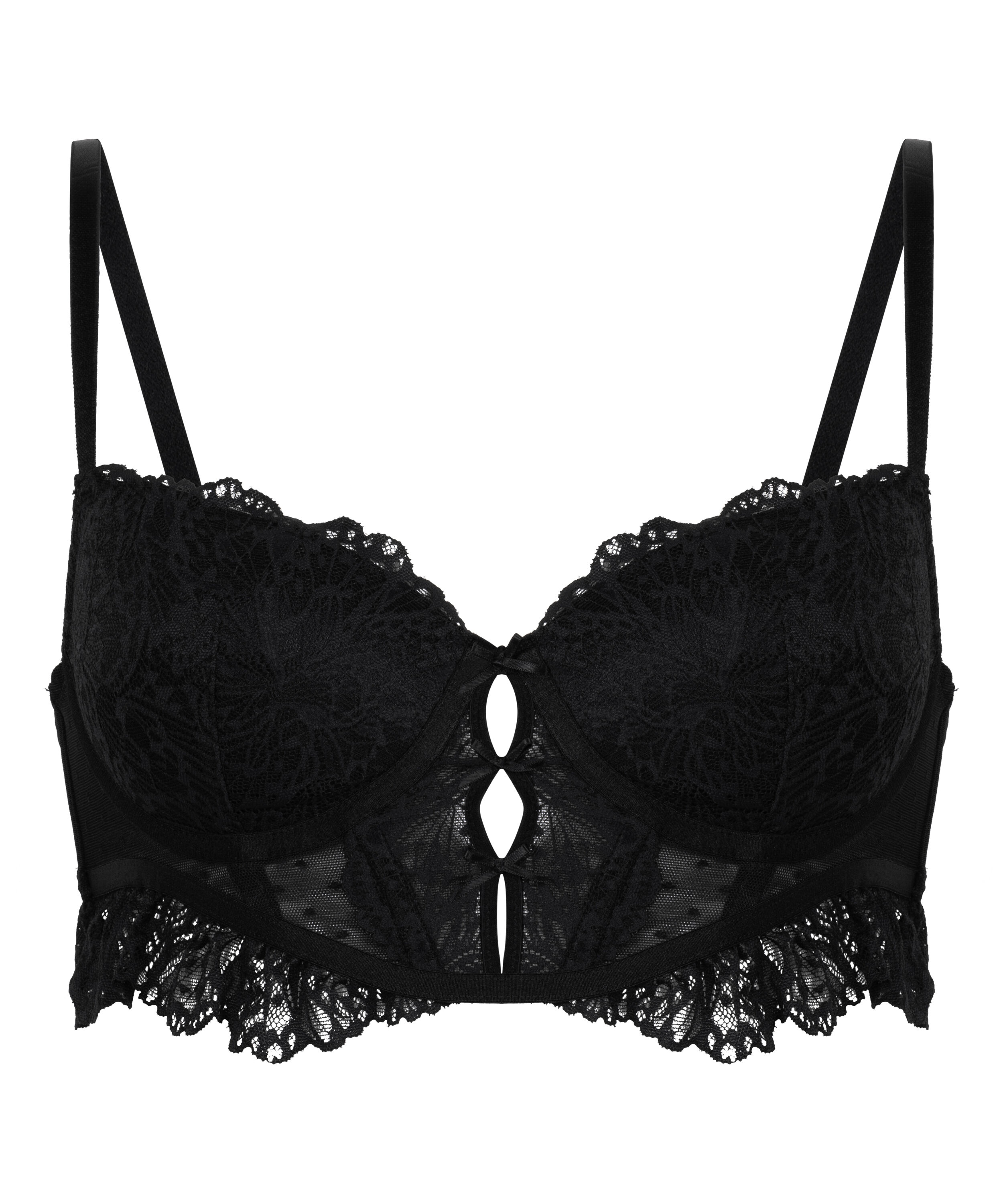 Soutien-gorge &agrave; armatures rembourr&eacute; longline Posie, Noir