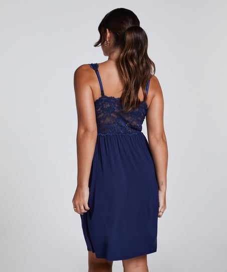 Slipdress Nora Lace, Blauw