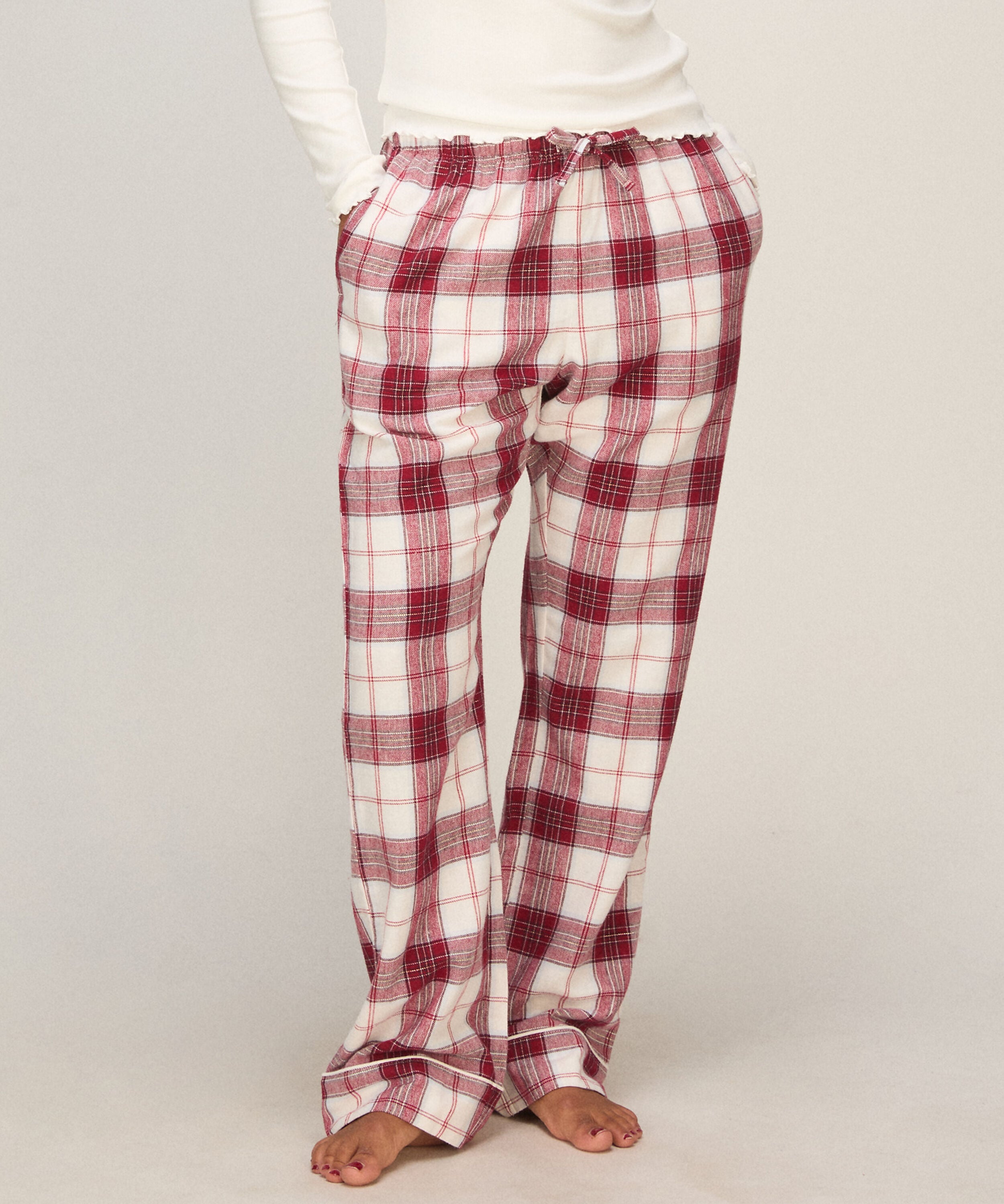 Pyjamabroek Flanel, Wit Pyjamabroek Flanel, Wit