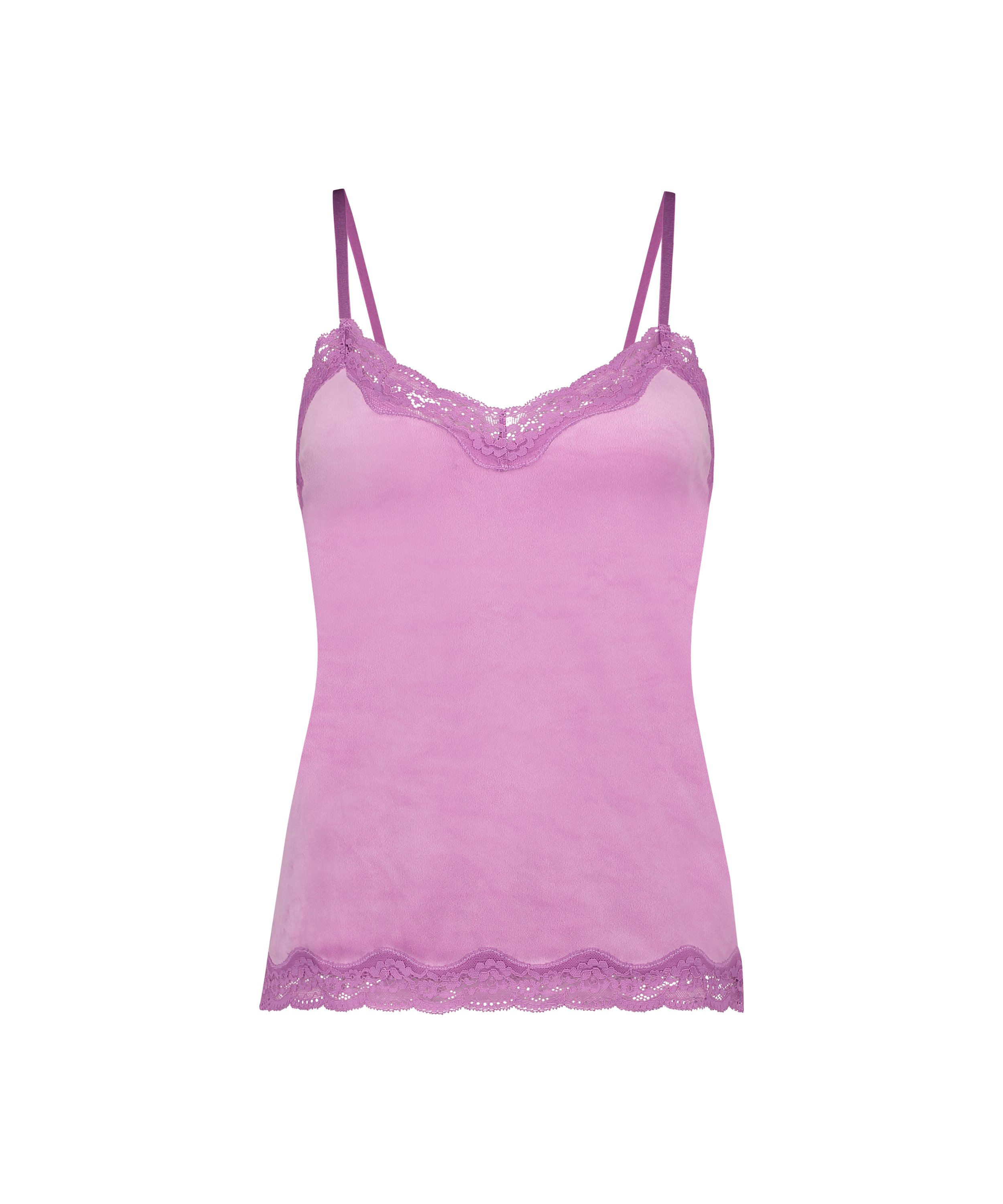 Cami top Velours Lace, Roze, main