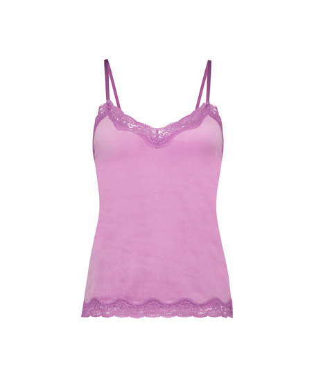 Cami top Velours Lace, Roze