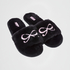 Slippers Fake Fur, Zwart