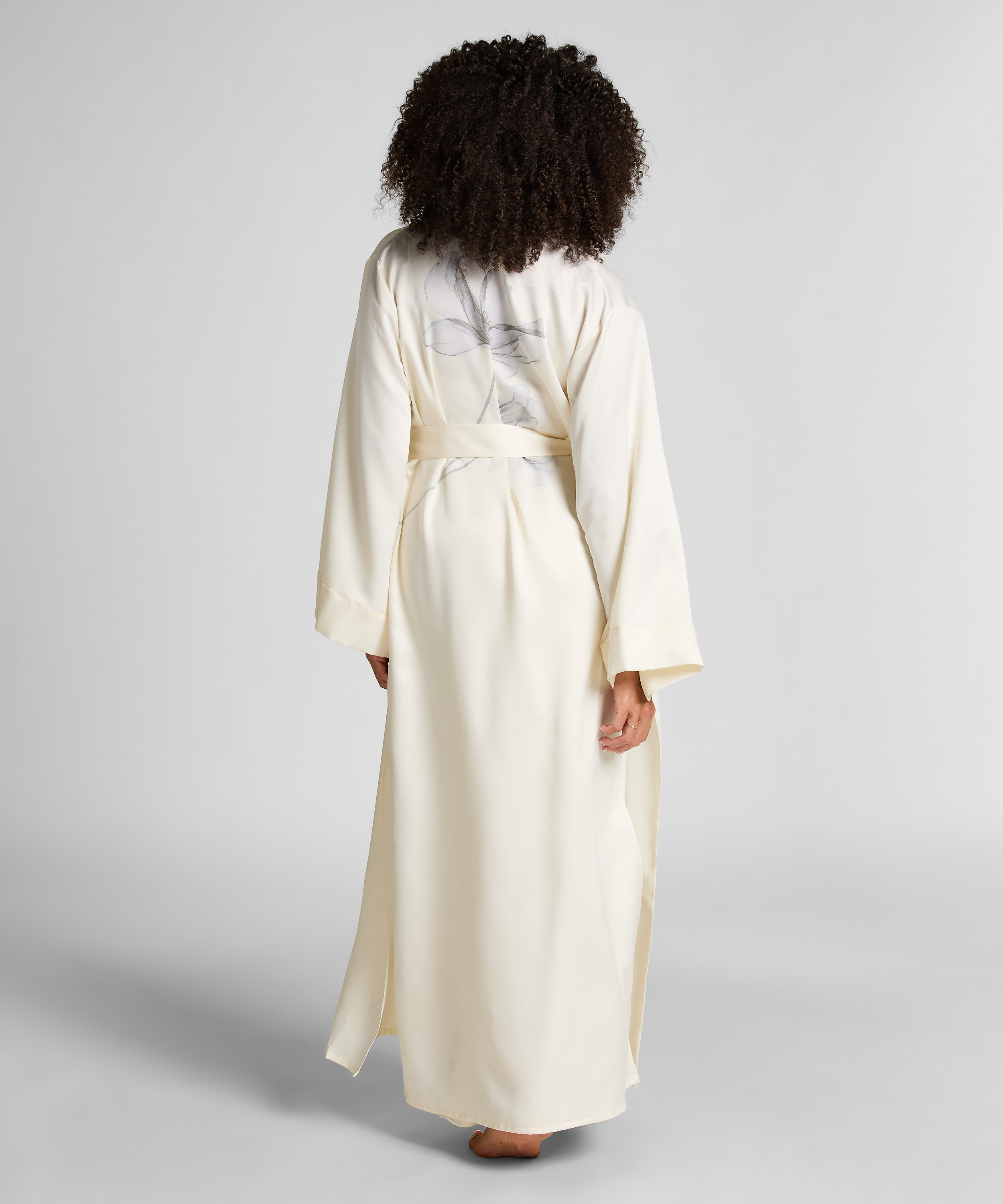 Lange kimono Floral, Wit, main