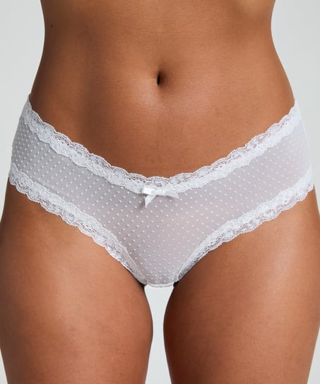 Slip br&eacute;silien V-shape mesh, Blanc