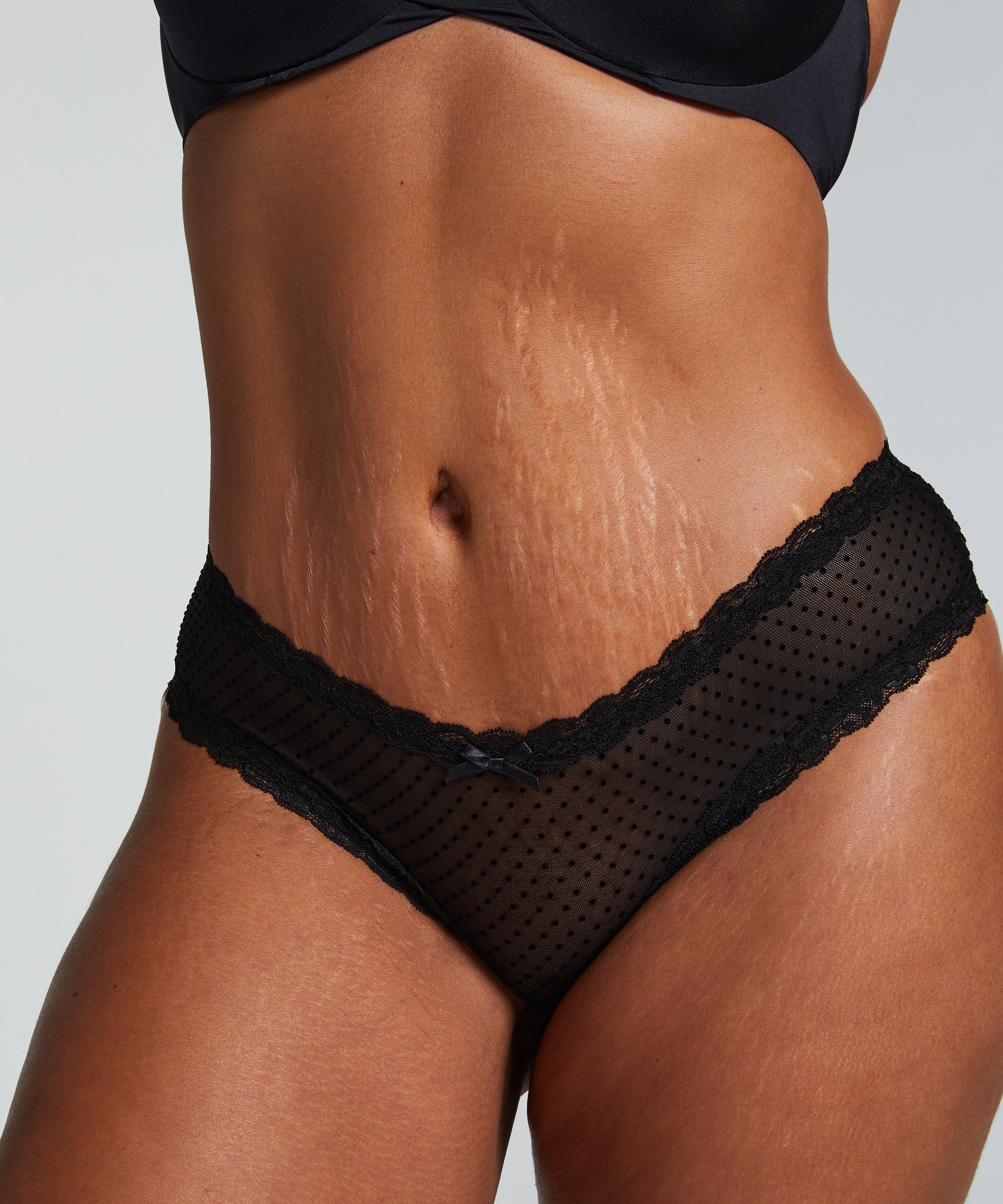 Slip brésilien V-shape mesh, Noir, main