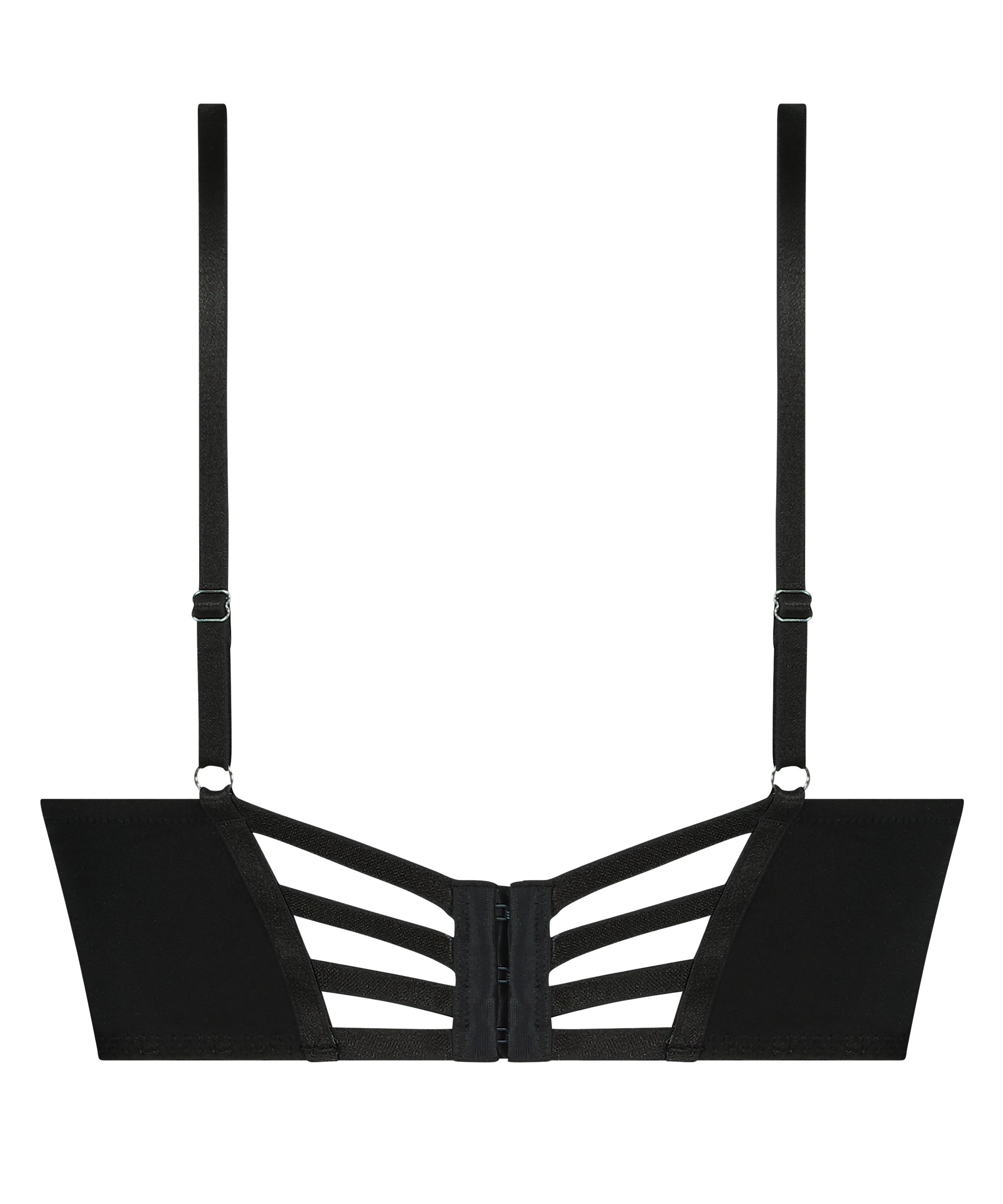 Soutien-gorge à armatures longline push-up préformé Char, Noir, main