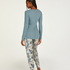 Pyjamatop lange mouwen, Blauw