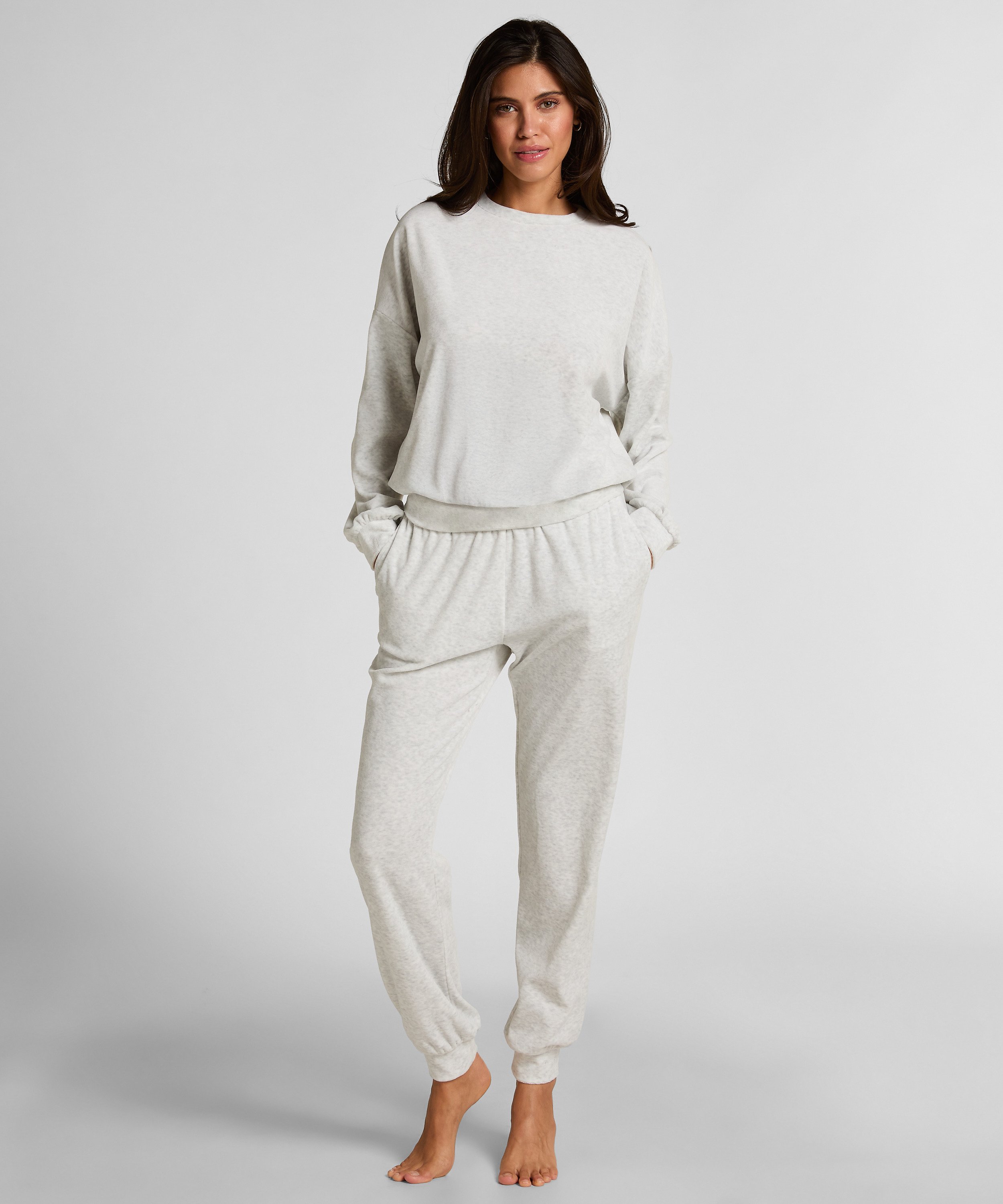 Haut en velours, Gris, main