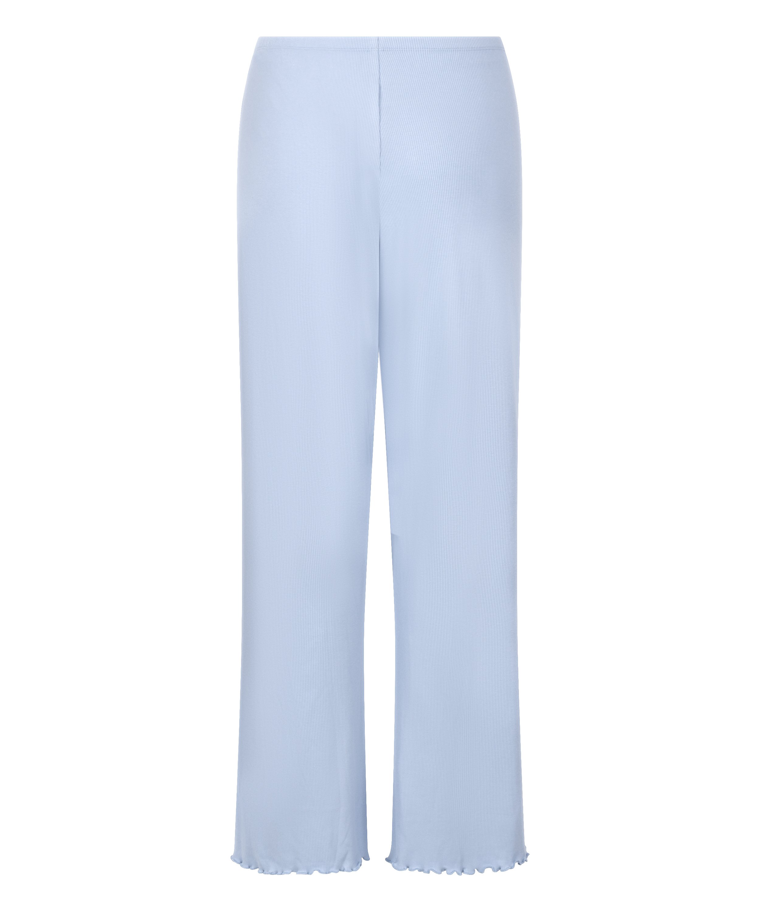 Geribde Pyjama Broek, Blauw, main