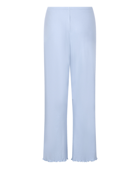 Geribde Pyjama Broek, Blauw
