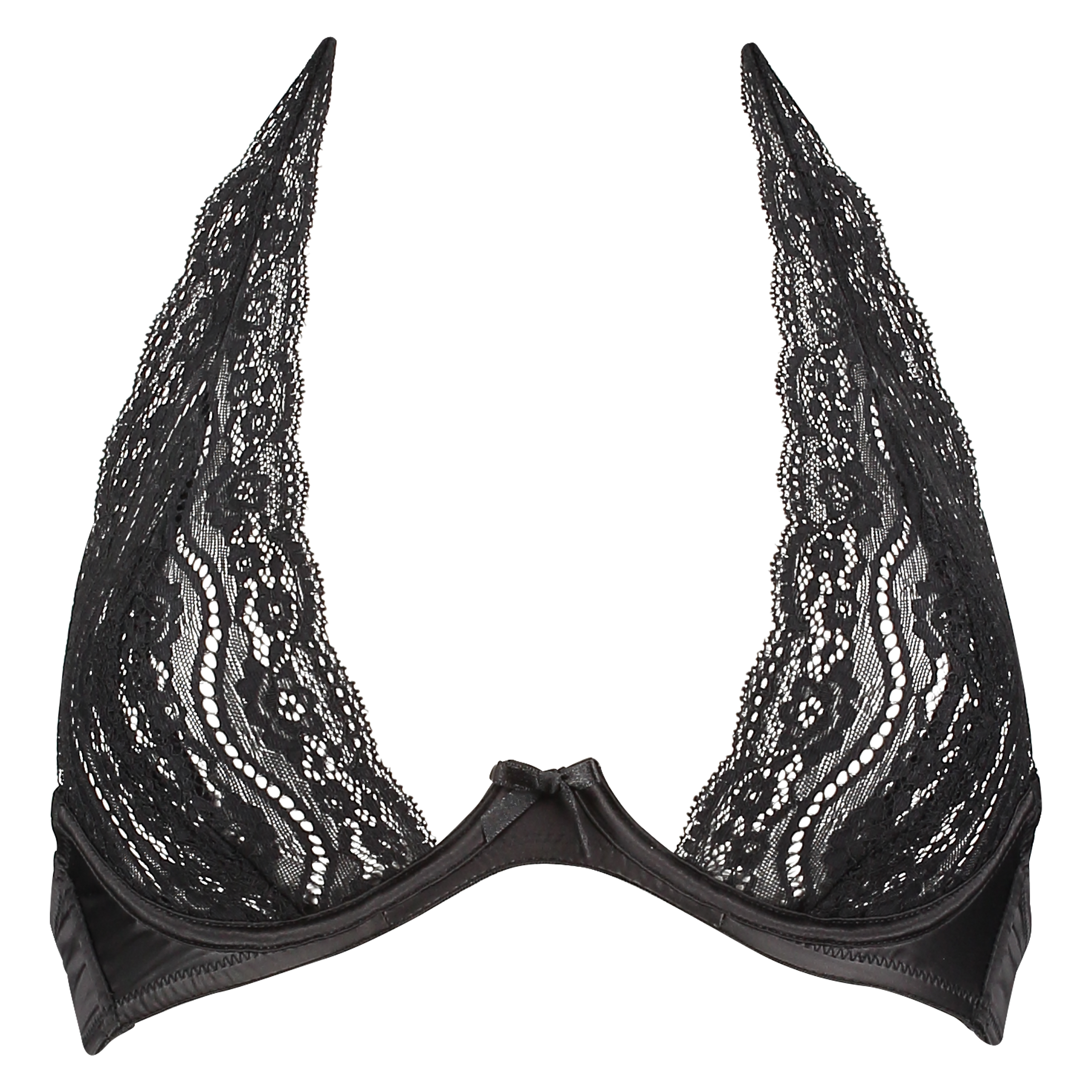 Non-padded underwired bra Jade lace, Noir, main