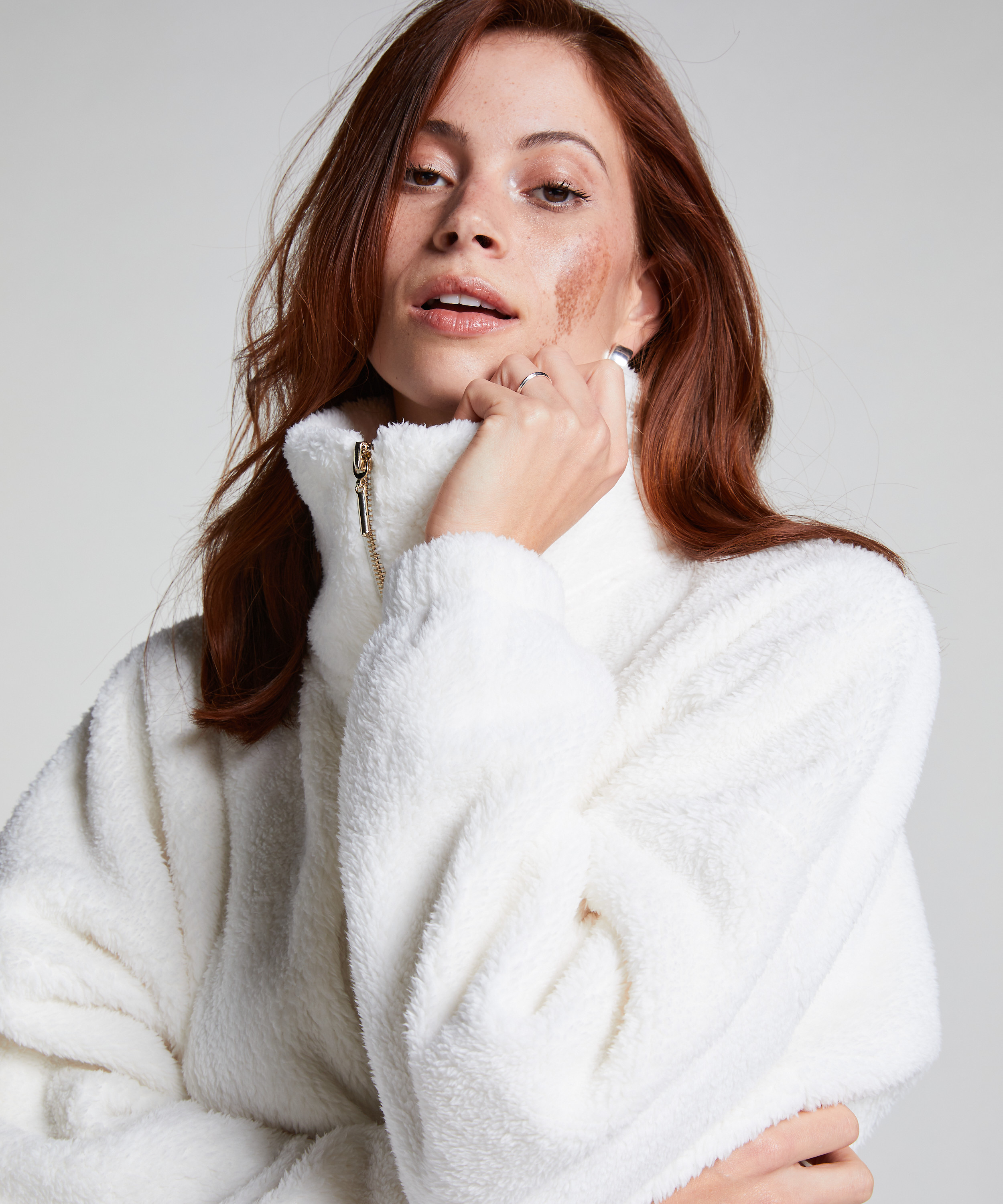 Onesie Fleece, Wit, main