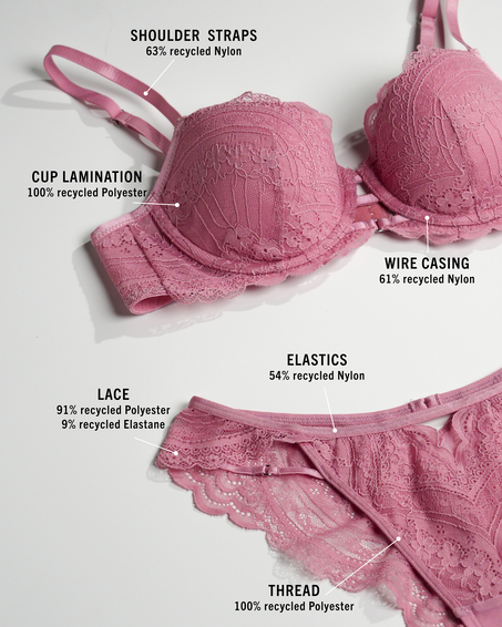 Slip br&eacute;silien &eacute;chancr&eacute; Wies, Rose