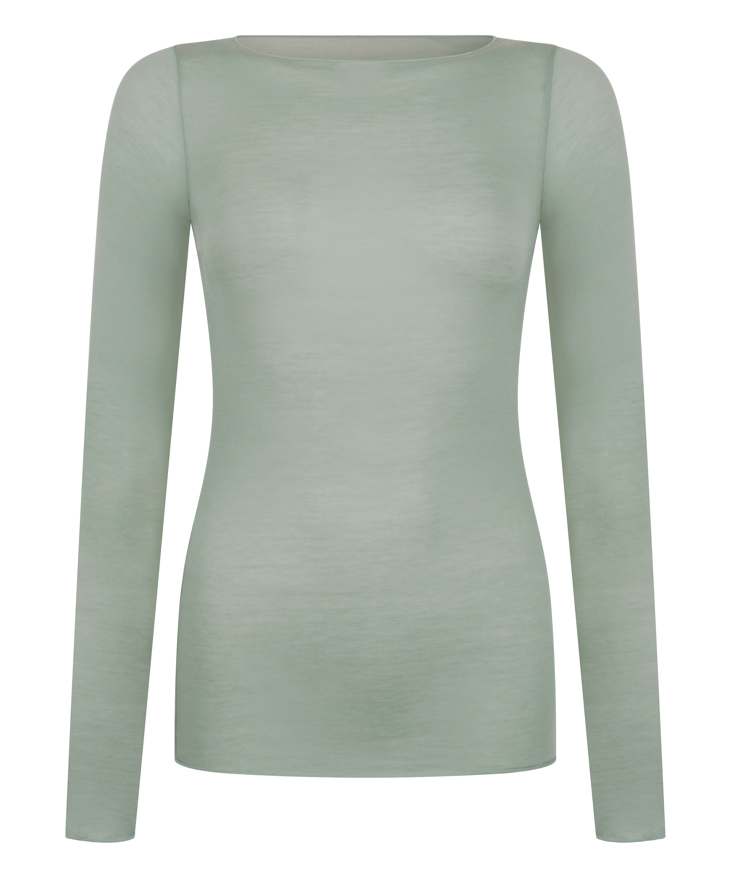 super soft Boothals shirt met Cashmere, Groen