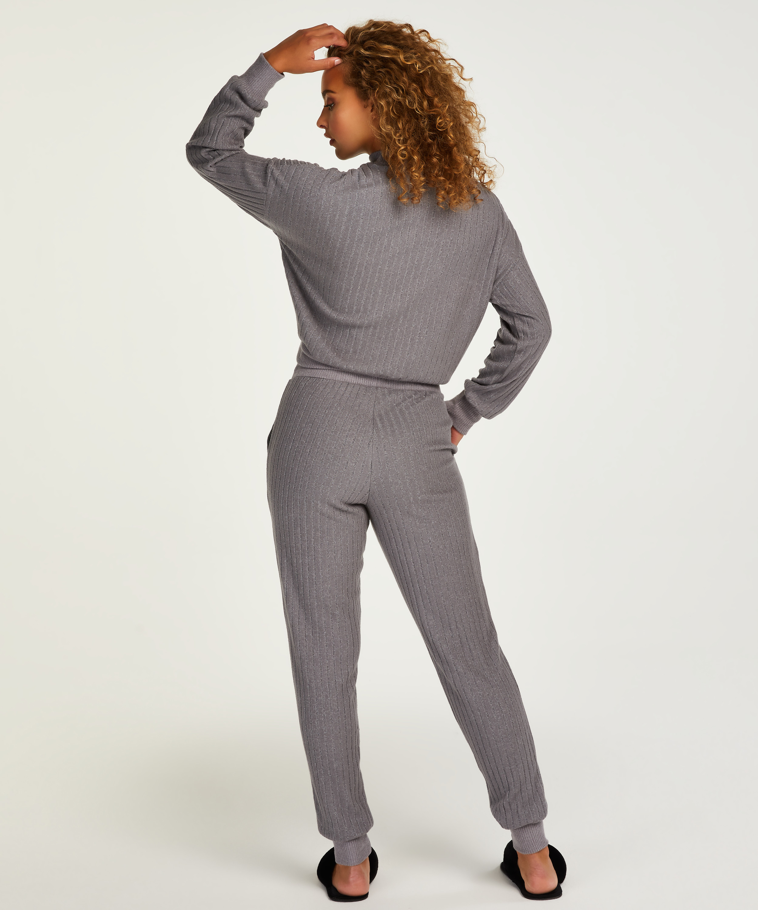 Petite Pantalon de pyjama Brushed Rib, Gris, main