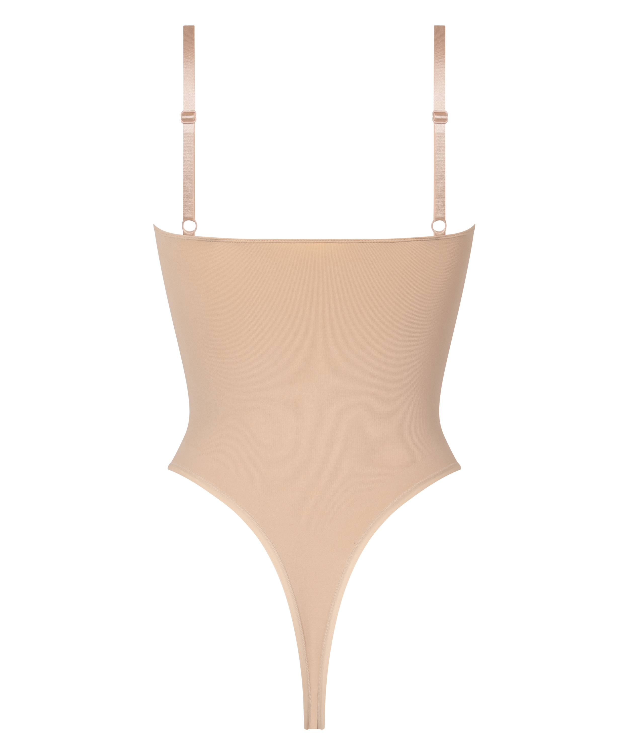 Naadloze corrigerend hoog uitgesneden body, Beige, main