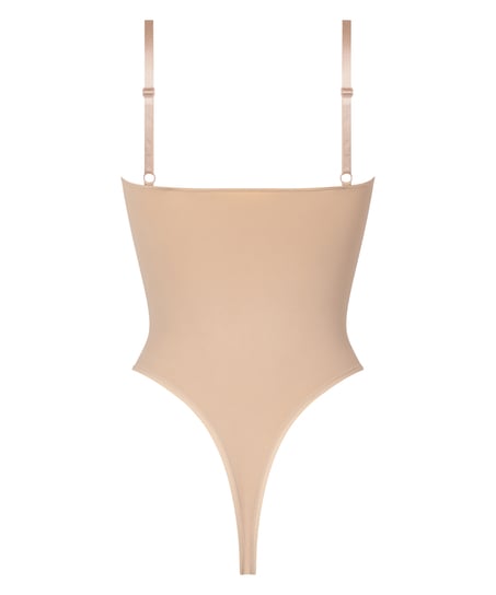 Naadloze corrigerend hoog uitgesneden body, Beige