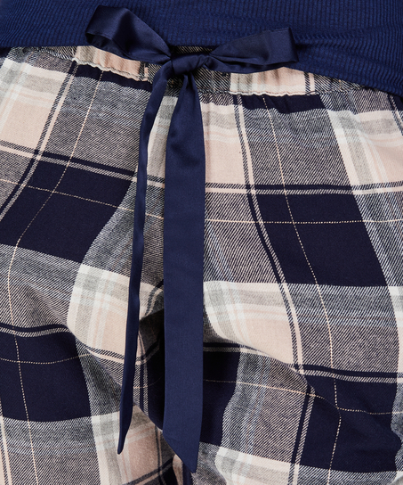 Pyjamabroek Check, Blauw